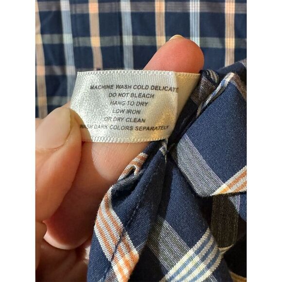 Cutter & Buck Men's Plaid Button-Up Shirt Blue Long Sleeve 2XT Career Workwear - Picture 7 of 8